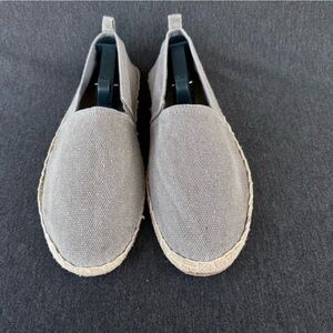 H&M Mens Canvas Espadrille Slip On Shoes Gray Size 42 US 9 Casual Loafers GOOD